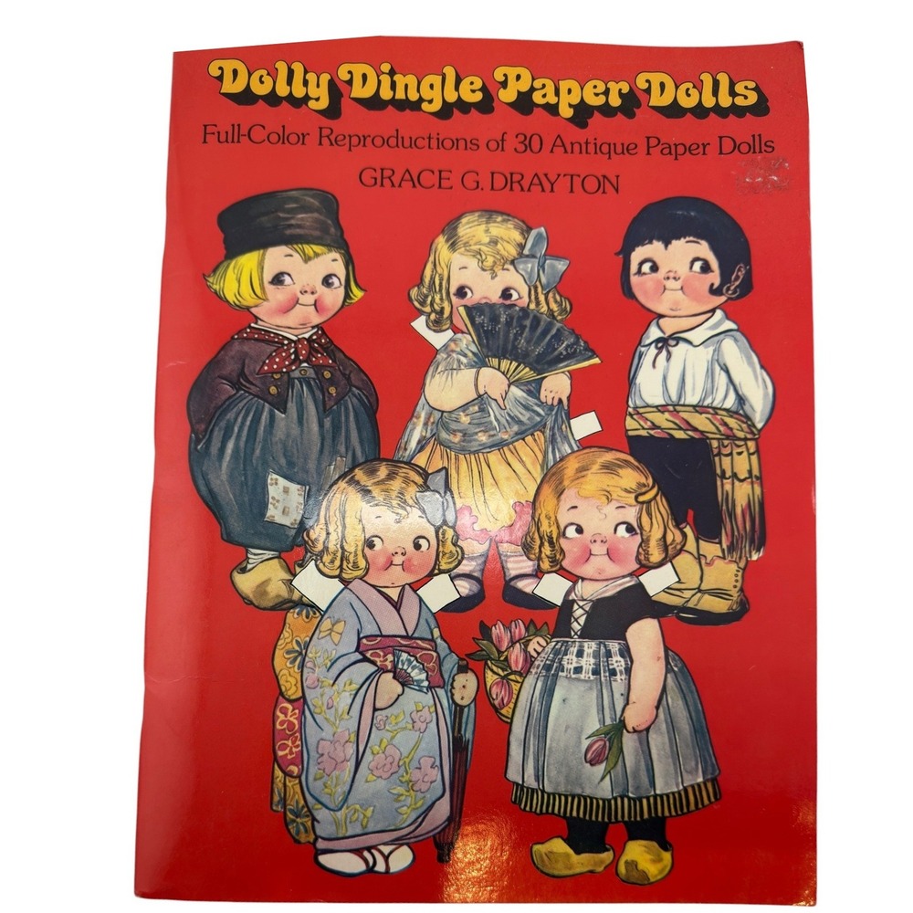 Vintage Dolly Dingle Paper Dolls Book Grace G Drayton Uncut 1978 Complete